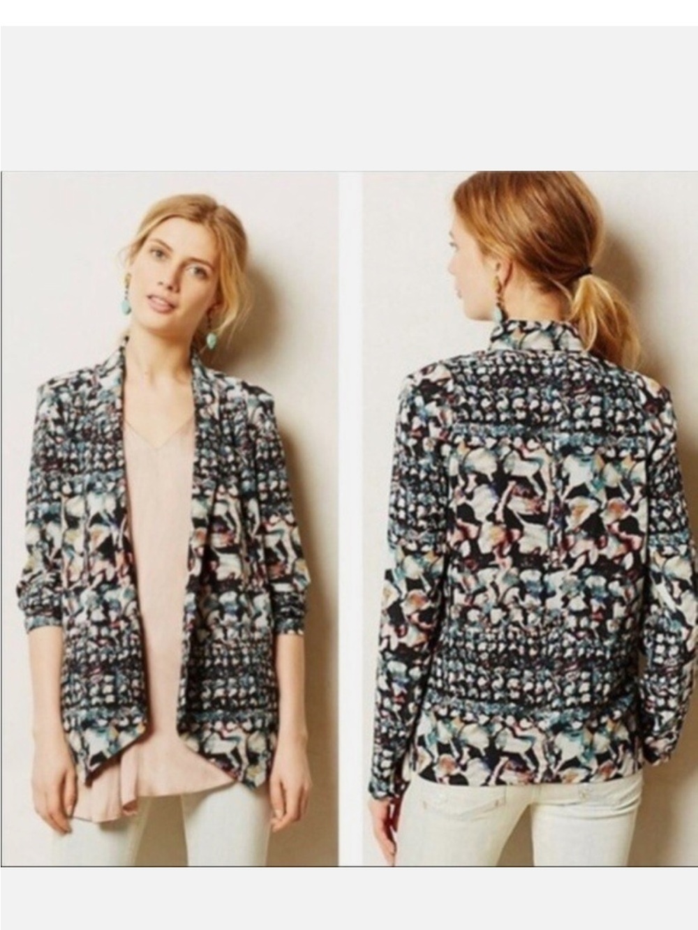 Anthropologie Cartonnier Ardsley Drapey Blazer.